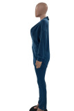 Laranja moda casual sólido cardigan coletes calças manga longa conjunto de três peças