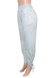 Абрикосовые модные повседневные однотонные базовые брюки с высокой талией и обычной талией