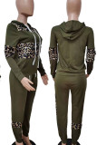 Tweedelige camouflage casual print patchwork kraag met capuchon en lange mouwen