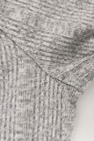 Robes droites asymétriques à col rond asymétriques décontractées grises