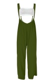 Green Sexy Casual Solid Backless Spaghetti Strap Sleeveless Two Pieces Tube Crop Tops And Wide Leg Overall Sets