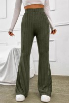 Calça verde casual sólida básica skinny cintura alta convencional cor sólida