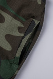 Camouflage Casual Camouflageprint Patchwork Normale middelhoge taille Conventionele volledige printbroek