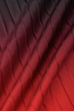 Negro Rojo Casual Cambio Gradual Impresión Plisado O Cuello Vestido Largo Vestidos