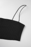 Roupa esportiva casual preta patchwork com letras decote em O manga comprida duas peças (três peças)