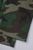 Camouflage Lässige Camouflage-Druck-Patchwork-Hose mit normaler mittlerer Taille und herkömmlichem Volldruck