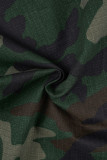 Calça camuflada casual estampa camuflada patchwork regular cintura média convencional estampada completa