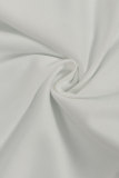 Bianco Casual Vacanza quotidiana Semplicità Pantaloni semplici Cinturino per spaghetti Tute larghe