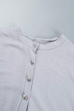 Svart Casual Solid Buttons V-hals Plus Size Jumpsuits