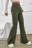 Verde Casual Sólido Básico Flaco Cintura Alta Convencional Color Sólido Pantalones