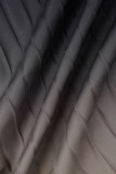 Robe longue plissée bordeaux décontractée à changement progressif imprimé col rond