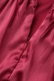 Roze sexy casual effen rugloze kruisbandjes split spaghetti lange jurk jurken
