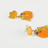 Orange Casual Patchwork Earrings