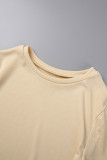 Preto casual sportswear diário sólido básico o pescoço manga curta duas peças
