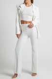 Calça casual branca patchwork lantejoulas skinny cintura alta convencional patchwork