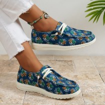 Blue Casual Patchwork Printing Round Comfortable Shoes
