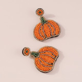 Boucles d'oreilles patchwork géométriques décontractées orange
