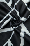 Cardigan con stampa casual nero Capispalla con colletto rovesciato