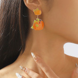Boucles d'oreilles patchwork décontractées orange