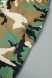 Camouflage Sexy Casual Camouflage Print Patchwork rückenfreie trägerlose reguläre Overalls