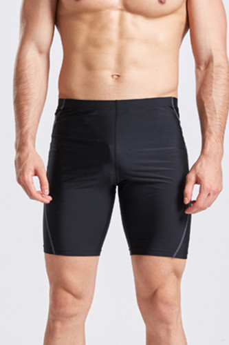 Shorts de baño de patchwork liso de ropa deportiva negra
