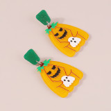 Yellow Casual Geometric Patchwork Earrings