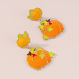 Oranje casual patchwork oorbellen