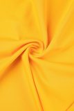 Желтые сексуальные британские стильные элегантные леопардовые лоскутные платья с круглым вырезом и юбкой-юбкой