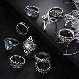 Silver Vintage Eleven Pieces Rings (Subject To The Actual Object)