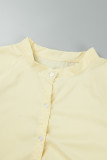 Burgunderfarbenes, lässiges, solides Patchwork-Hemdkleid mit Knöpfen und Umlegekragen in Übergröße