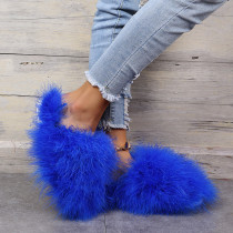 Blaue Casual Living Patchwork Einfarbige, runde, warme, bequeme Schuhe
