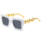 Weiße, lässige, tägliche, solide Patchwork-Sonnenbrille