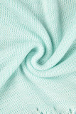 Verde claro Informal Sólido Borla Ahuecado Retazos Flacos Lápiz Pantalones de color sólido