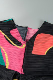 Robes de jupe crayon vertes à imprimé patchwork et col en V