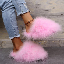 Розовая повседневная лоскутная сплошная цветная круглая теплая удобная обувь