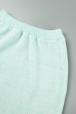 Verde claro Informal Sólido Borla Ahuecado Retazos Flacos Lápiz Pantalones de color sólido