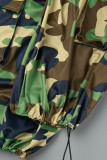 Camouflage Casual Camouflageprint Patchwork Normale middelhoge taille Conventionele volledige printbroek