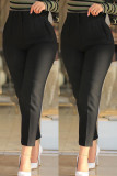 Pink Casual Solid Patchwork Skinny High Waist Conventional Solid Color Trousers