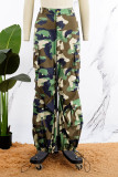 Camouflage Casual Camouflage Stampa Patchwork Regular Vita media Pantaloni convenzionali a stampa intera
