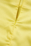 Branco casual sólido patchwork fenda decote em V manga longa duas peças