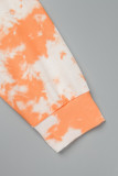 Cachi Casual Tie Dye Patchwork Disegna Tasca con cordino Colletto con cappuccio Manica lunga Due pezzi