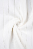 Witte sexy effen patchwork asymmetrische O-hals hoge taille tops