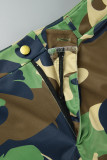 Camouflage Casual Camouflage Print Patchwork Regular Mid Waist Conventional Full Print Trousers