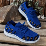 Blauwe casual sportkleding dagelijkse patchwork frenulum ronde comfortabele schoenen