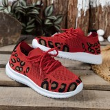 Ropa deportiva informal roja, zapatos cómodos redondos con retales diarios Frenulum
