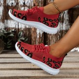Red Casual Sportswear Daily Patchwork Frenulum Round Comfortable Shoes