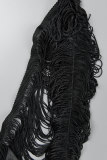 Robes de robe sans manches dos nu dos nu en patchwork noir sexy