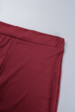 Бордовый повседневный однотонный лоскутный воротник с капюшоном большого размера, комплект из трех предметов