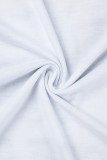 Weiße, lässige, bedruckte Basic-T-Shirts mit O-Ausschnitt