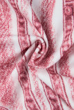Tops de frenillo con estampado informal rosa